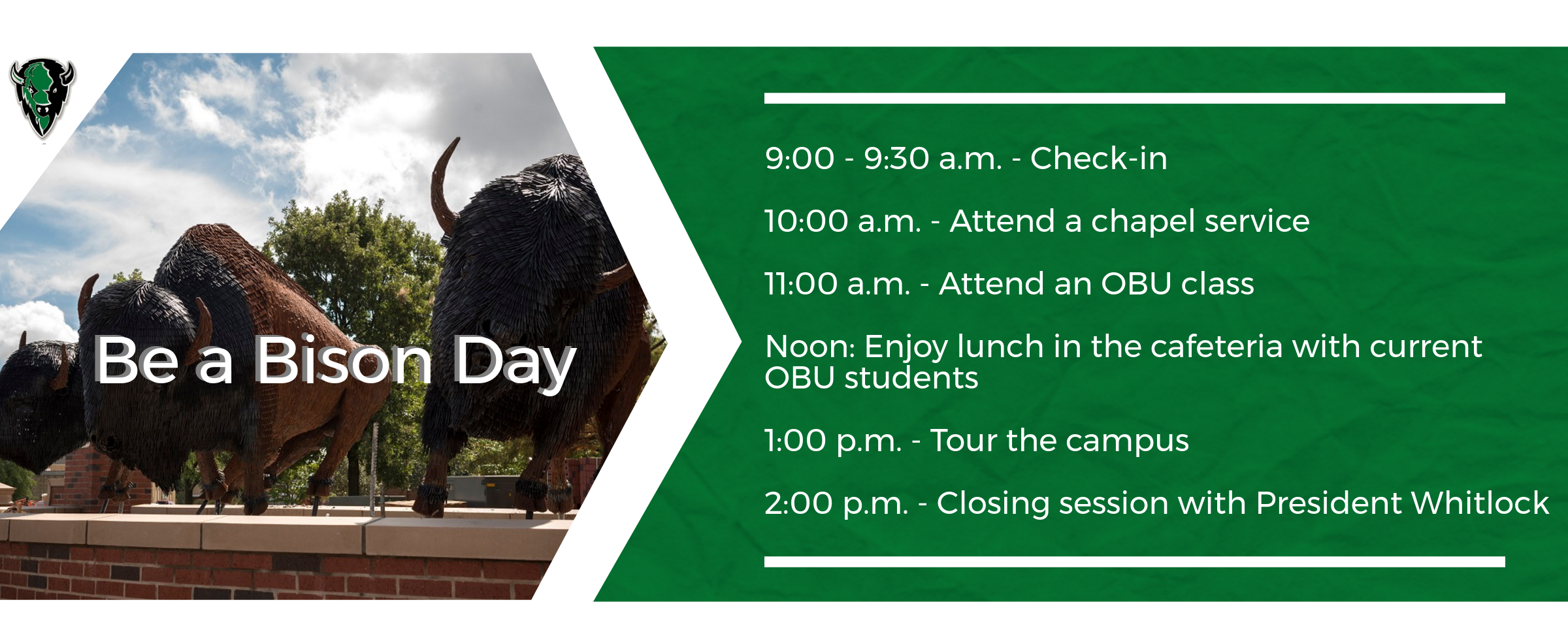 Be a Bison Day Schedule